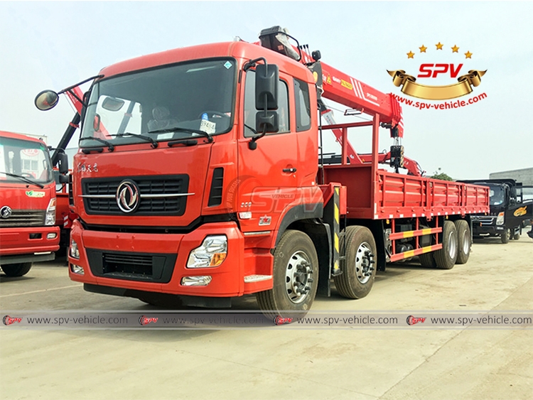 DONGFENG Truck Mounted Straight Boom Crane - Left Front Side View